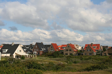 Fototapeta na wymiar Coastal village Bergen aan Zee Netherlands; kustdorp Bergen aan Zee Nederland