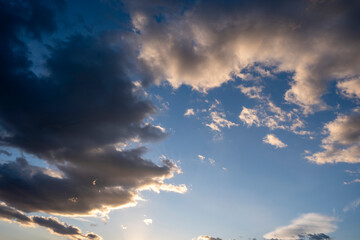 Blue sky background with clouds, Natural sky background