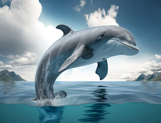 dolphin jumping out of the water,4k background, wildlife background