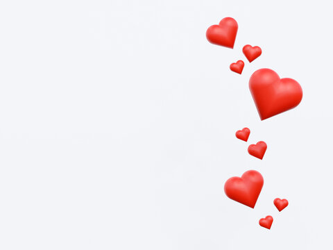 Valentines day. 3d heart. Wedding. Engagement. Marriage celebration. Datting. Romantic. Background. Modern 3d render.