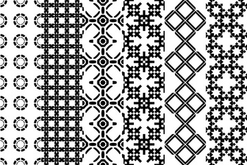 Geometric pattern with monochrome elements, vector abstract background.