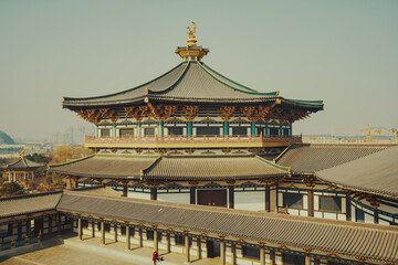 Fototapeta premium view of xiangyang tang dynasty city film and television base