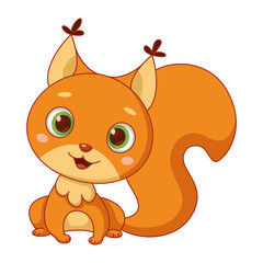 Cute Squirrel Cartoon Illustration