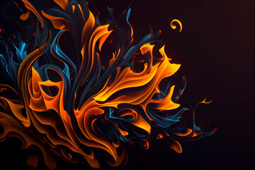 Abstrakter 3d Hintergrund, Flammen, Feuer