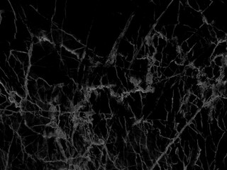 Black marble grunge pattern texture background with white shiny cracks veins, Marble of Thailand, Abstract natural marble black and white for design.	