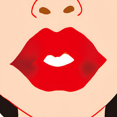 Fototapeta na wymiar woman's pursed red lips 