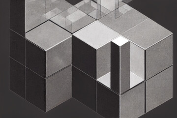 Abstract cube backdrop. Generative AI.