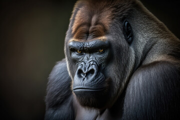 Naklejka premium Gorilla portrait, Generative AI