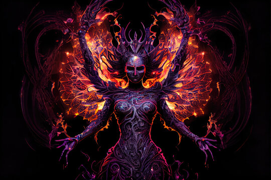 halloween flaming succubus - By Generative AI