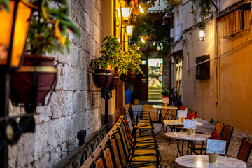 Fototapeta na wymiar Restaurant in der Altstadt von Rhodos in Griechenland
