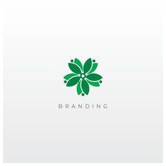 Natural Organic Leave Spa Green Vector Logo