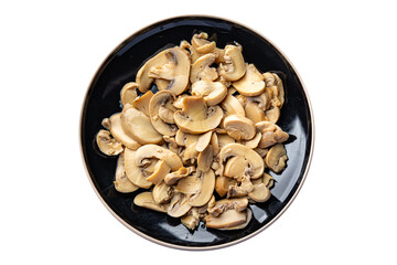champignon slice in plate mushroom meal food snack on the table copy space food background rustic top view