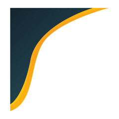 illustration of a yellow ribbon modern wavy corner