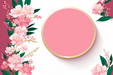 Background for a logo with the sakura blooming painting, Generated Ai