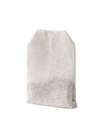 Tea bag on white background