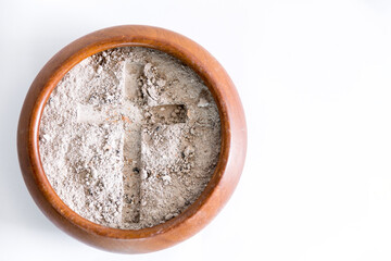 Ashes are prepared for Christian festival of apostles. dust symbol of religion, sacrifice,...
