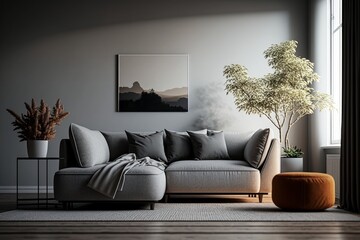 The wide-angle view of the minimal living room showcases the perfect balance of minimalism and luxury in the interior design