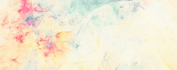 Abstract painting light color background. Modern pale pattern. Fractal artwork for creative graphic design