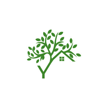 Letter Y Tree House logo icon vector stock