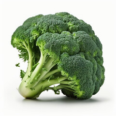 Fresh and Vibrant: Isolated Broccoli on White Background. Generative AI