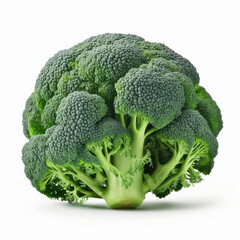 Fresh and Vibrant: Isolated Broccoli on White Background. Generative AI