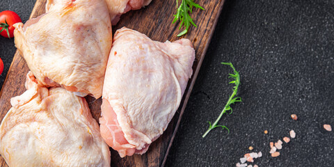 chicken thigh raw chicken legs meat meal food snack on the table copy space food background rustic top view 