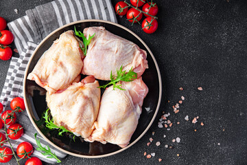 chicken thigh raw chicken legs meat meal food snack on the table copy space food background rustic top view 