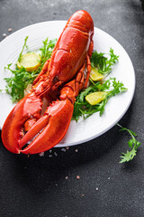 fresh lobster seafood product meal food snack on the table copy space food background rustic top view