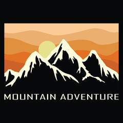 Naklejka premium Mountain Adventure T-shirt design