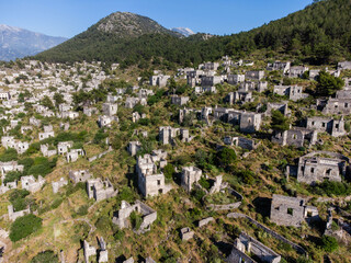 Fototapeta na wymiar abandoned ghost town kayakoy in turkish