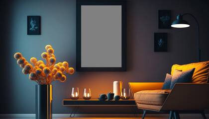 modern living room interior of a room wall art mockup