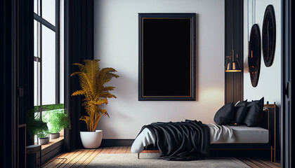 interior of a room interior of a room wall art mockup