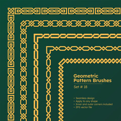 Set of Pattern Brushes Greek Geometric Borders Design