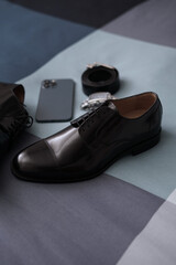 Man shoes and accossories for elegant event