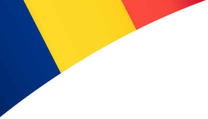 Chad flag wave isolated on png or transparent background