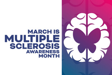 March is Multiple Sclerosis Awareness Month. Vector illustration. Holiday poster.