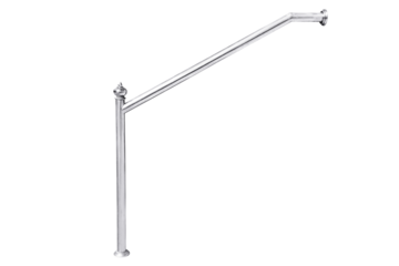 Stainless steel staircase railing.