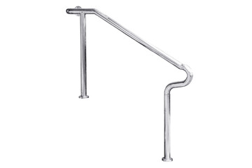 Stainless steel staircase railing.