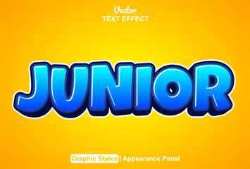 junior text effect with graphic style and editable.