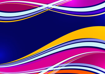 Bright overlapping flowing stripes and lines. Modern design. Vector