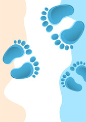 Fototapeta na wymiar Baby foot prints, creative abstract background for your design. Vector