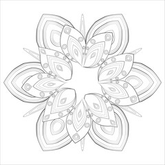 Printable Decorative Doodle flowers in black and white for coloring book, cover or background. Hand drawn sketch for adult anti stress coloring page vector.