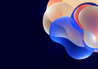 Bright colored fluid. Abstract 3d background. Liquid paints. Banner or sign design. Vector