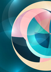 Colorful abstract circles, parts of a circle. Overlay circles. Fashion cover for poster, cover, banner, flyer, brochure. Vector