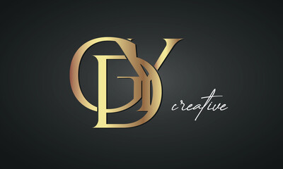 luxury letters GDY golden logo icon premium monogram, creative royal logo design - obrazy, fototapety, plakaty