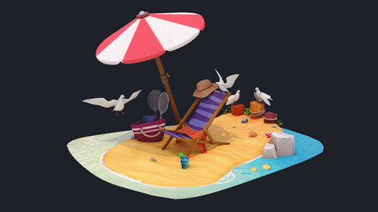 
3D Summer Beach