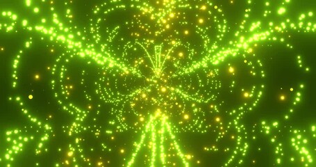 St. Patricks Day greeting card template. Shamrock thin line style silhouette. Particles outline