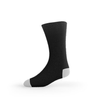 Black sock mockup transparent