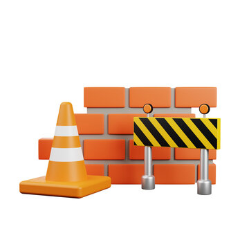 3d illustration of icon maintenance and under construction