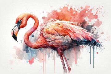 flamingo in the water, ai generated